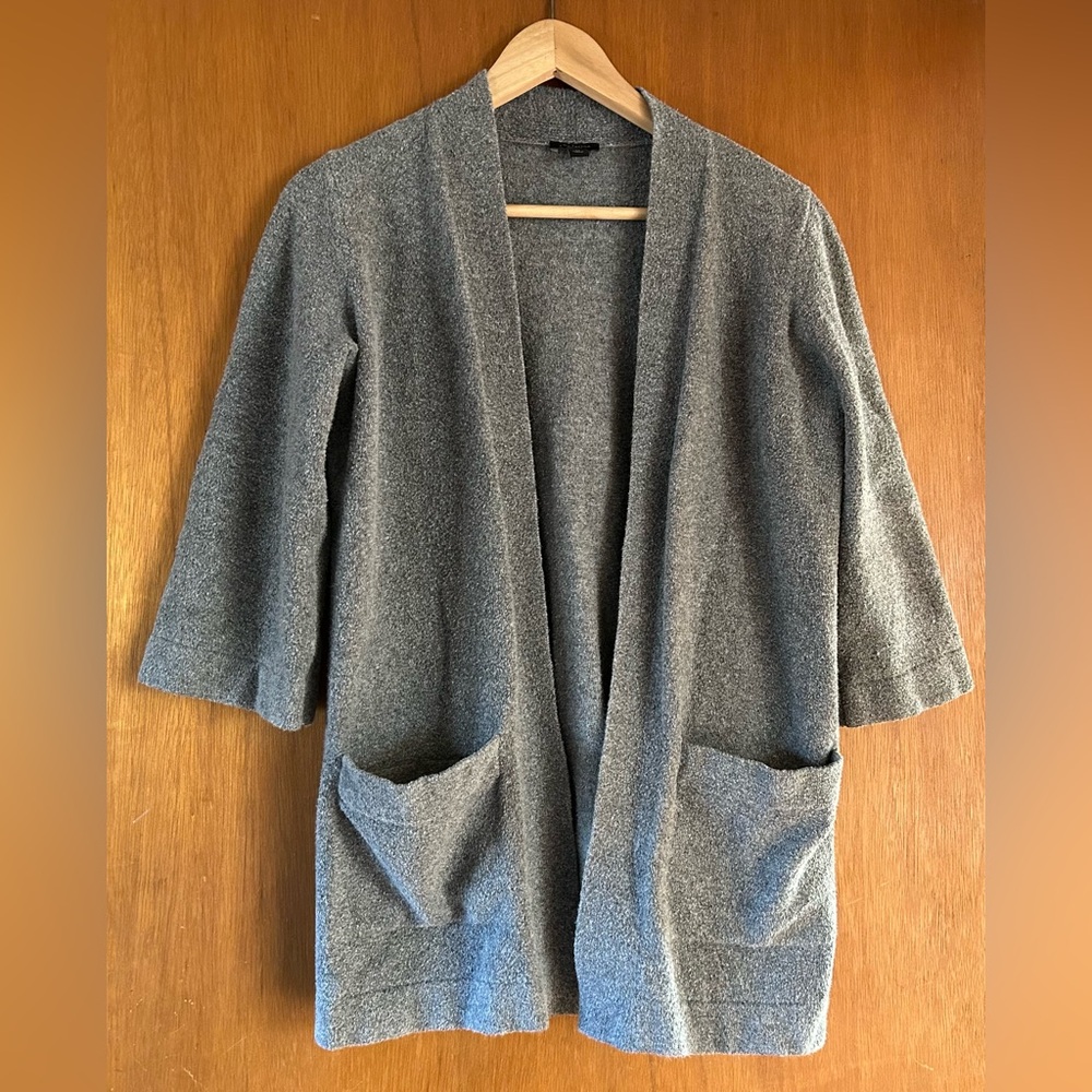 Ann Taylor Factory Charcoal Open-Front Cardigan